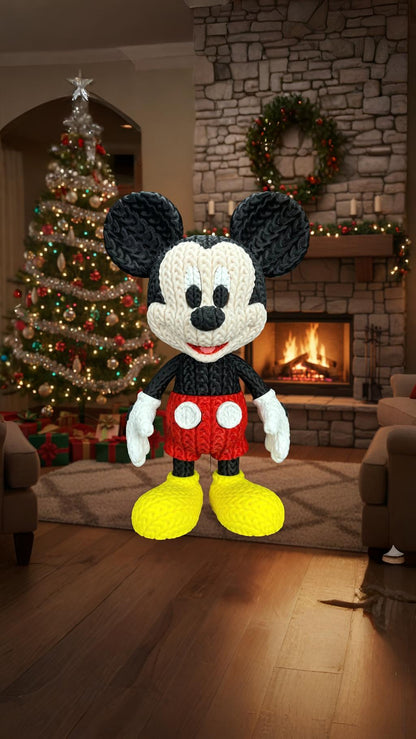 Knitted Classic Cartoon Mouse – Zeitloser Cartoon-Charakter im cozy Stricklook Whale 3D Studio Whale 3D Studio
