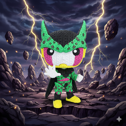 Knitted Bio Warrior – Cozy Anime Villain Fanart Figur Whale 3D Studio