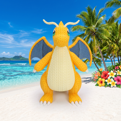 Sanfter Himmelsdrache im Stricklook – Gemütliche Sammlerfigur mit Charme Whale 3D Studio