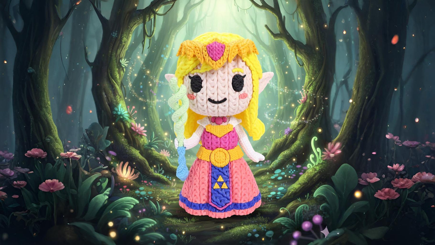 Knitted Royal Forest Princess – Elegante Fantasy-Heldin im cozy Stricklook Whale 3D Studio