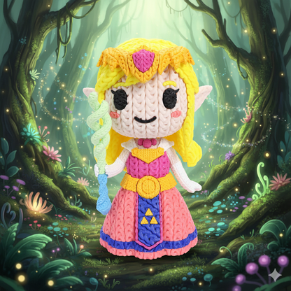 Knitted Royal Forest Princess – Elegante Fantasy-Heldin im cozy Stricklook Whale 3D Studio