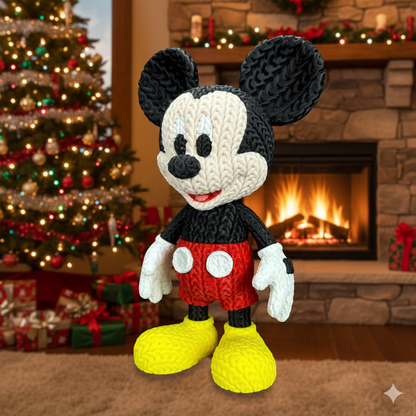 Knitted Classic Cartoon Mouse – Zeitloser Cartoon-Charakter im cozy Stricklook Whale 3D Studio Whale 3D Studio