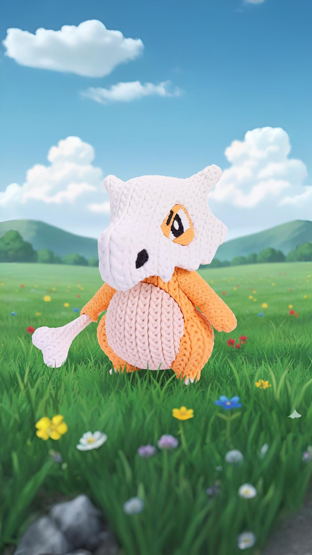 Knitted Bone Creature – Cozy Monster Fanart Figur Whale 3D Studio