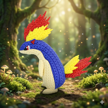 Knitted Fire Creature Evolution – Cozy Sammlerfigur im Stricklook Whale 3D Studio