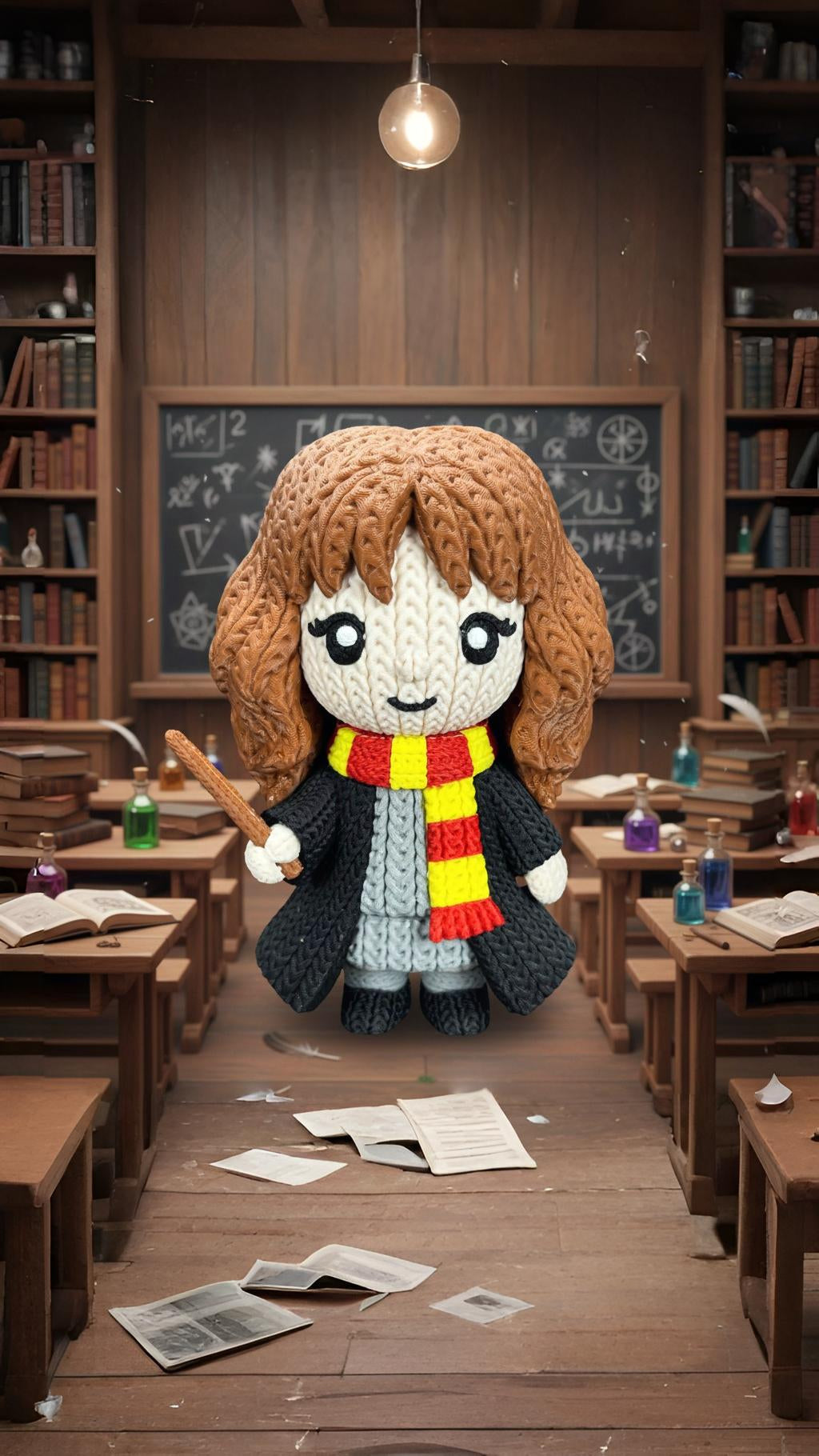 Knitted Clever Witch – Cozy Fantasy Fanart Figur Whale 3D Studio