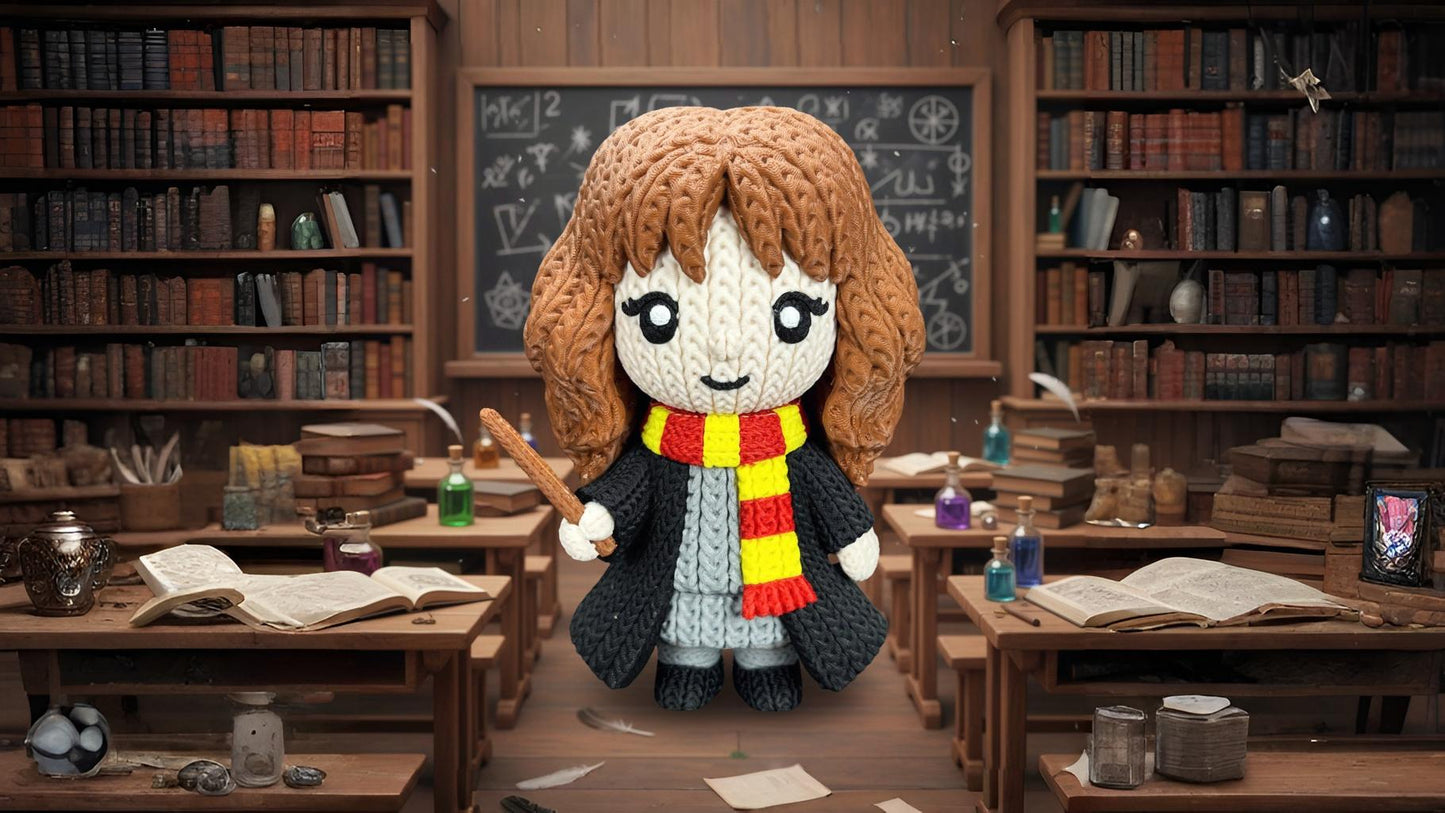 Knitted Clever Witch – Cozy Fantasy Fanart Figur Whale 3D Studio