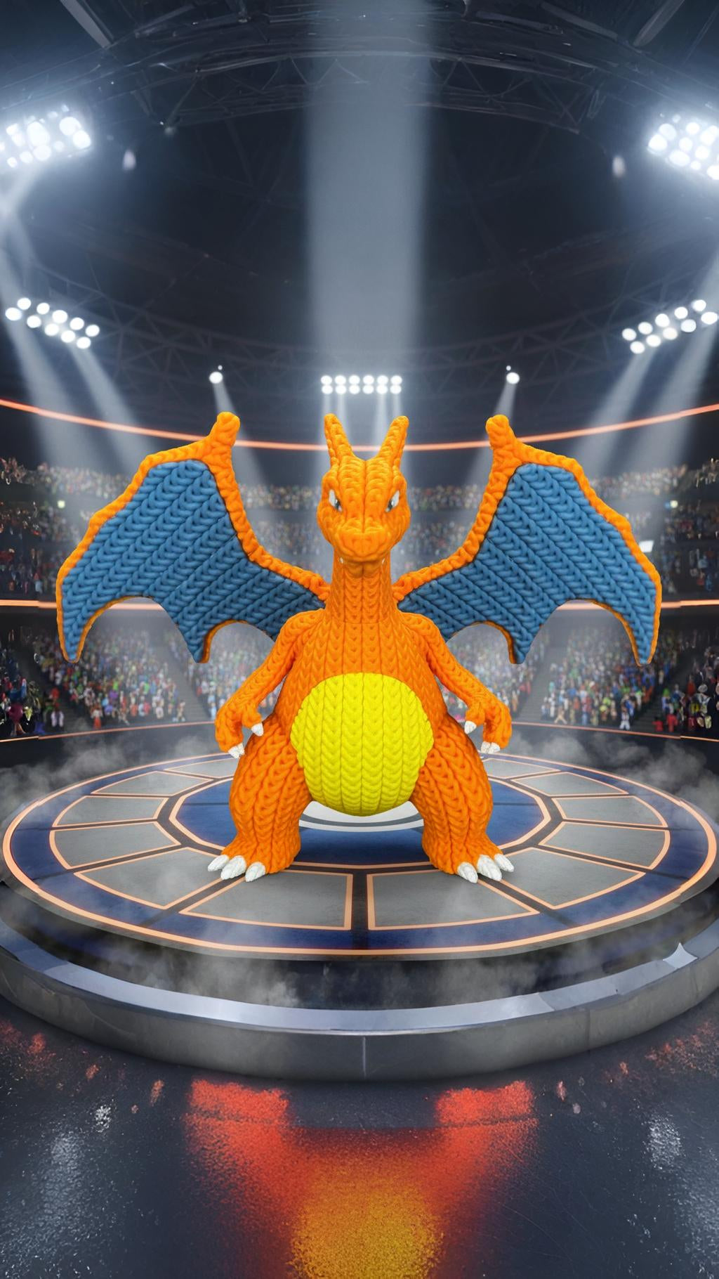 Knitted Fire Dragon King – Cozy Monster Fanart Figur Whale 3D Studio