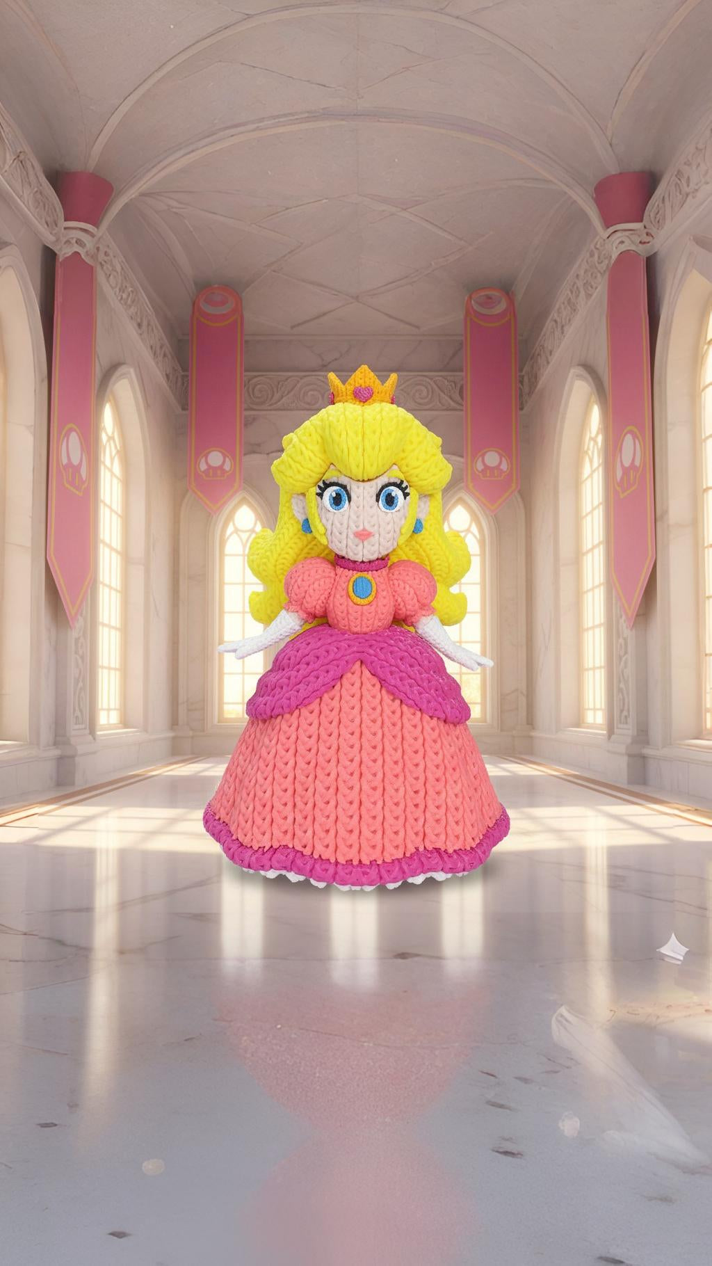 Knitted Royal Princess – Cozy Game Fanart Figur Whale 3D Studio