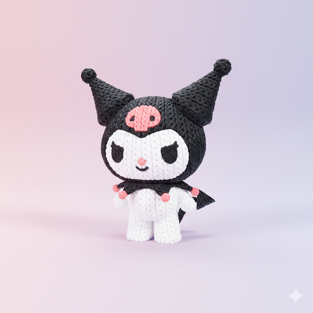 Knitted Mischief Bunny – Frecher Gothic-Charakter im cozy Stricklook Whale 3D Studio