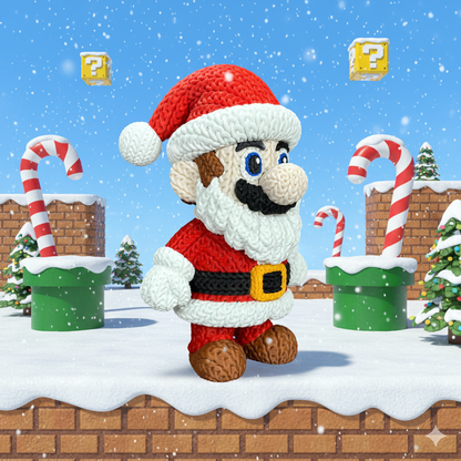 Knitted Platform Hero Set – Cozy Game Fanart Figur & Santa Edition Whale 3D Studio