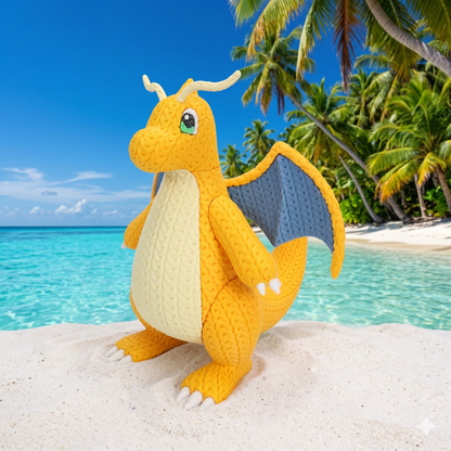 Sanfter Himmelsdrache im Stricklook – Gemütliche Sammlerfigur mit Charme Whale 3D Studio
