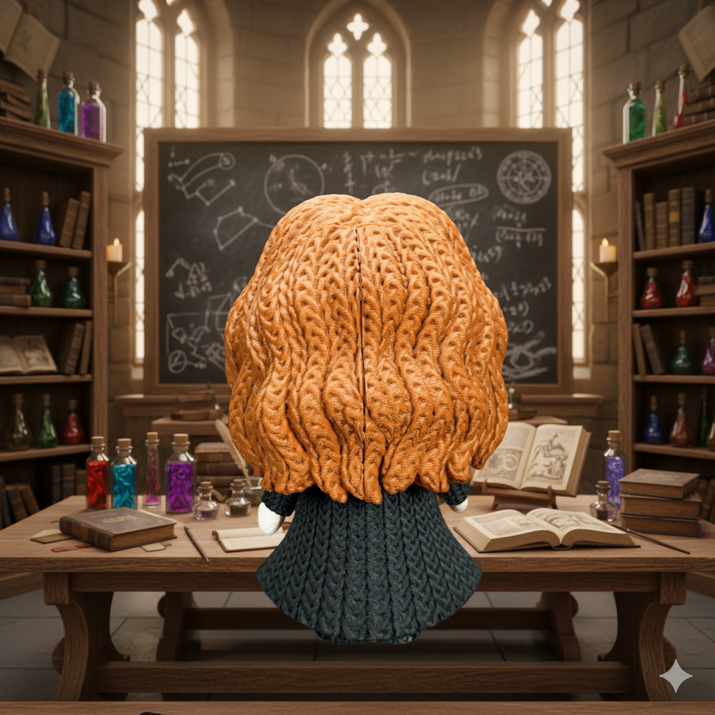 Knitted Clever Witch – Cozy Fantasy Fanart Figur Whale 3D Studio