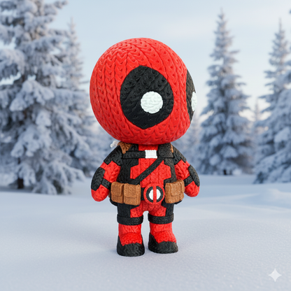 Knitted Red Merc Duo – Cozy Antihero Fanart & Christmas Edition Whale 3D Studio