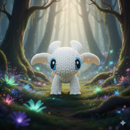 Knitted Light Dragon Companion – Anmutiger Fantasy-Drache im cozy Stricklook Whale 3D Studio