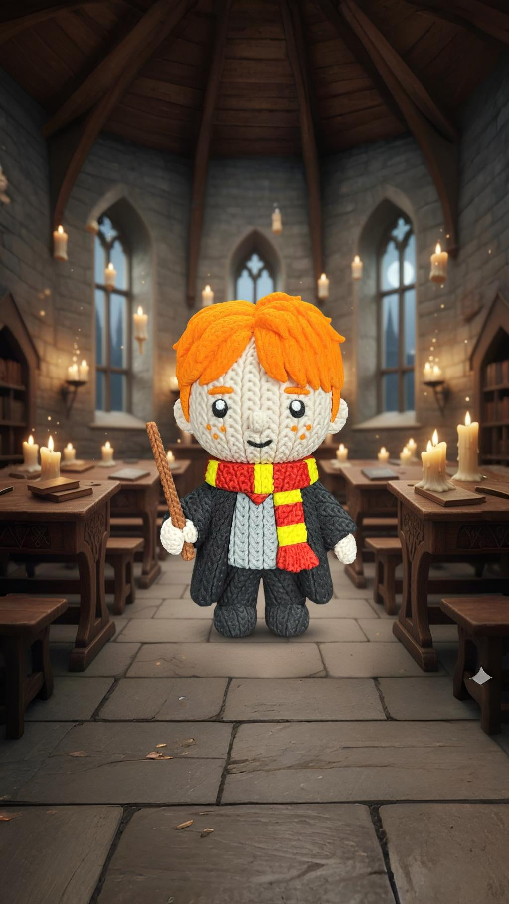 Knitted Wizard Sidekick – Cozy Fantasy Fanart Figur Whale 3D Studio