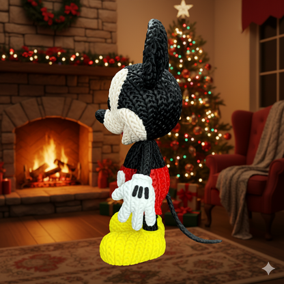 Knitted Classic Cartoon Mouse – Zeitloser Cartoon-Charakter im cozy Stricklook Whale 3D Studio Whale 3D Studio
