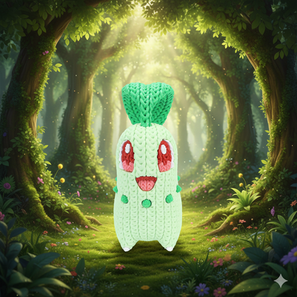 Knitted Leaf Starter Buddy – Sanfter Natur-Charakter im cozy Stricklook Whale 3D Studio