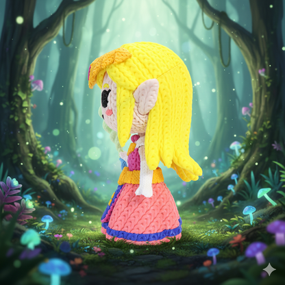 Knitted Royal Forest Princess – Elegante Fantasy-Heldin im cozy Stricklook Whale 3D Studio