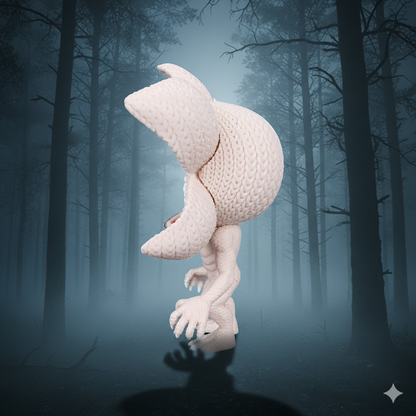 Knitted Upside Creature – Cozy Horror Fanart Figur Whale 3D Studio