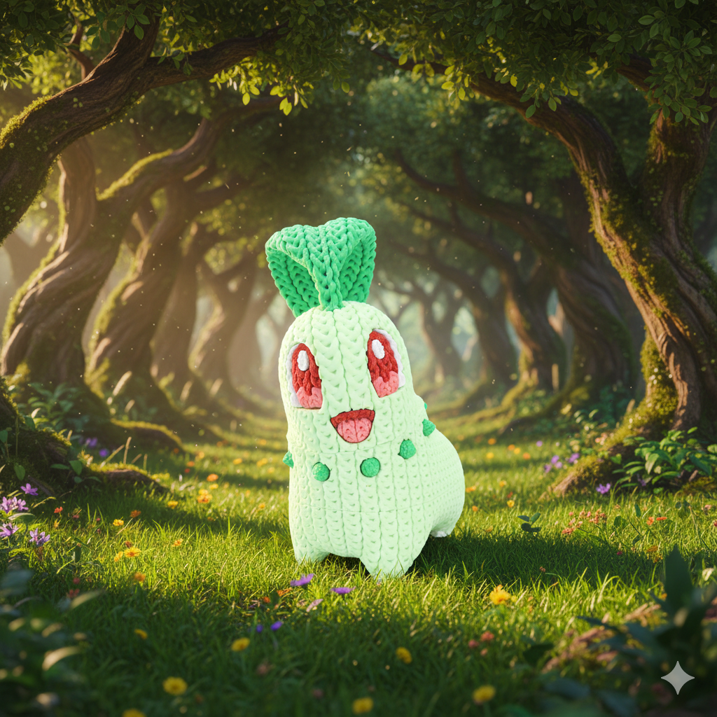 Knitted Leaf Starter Buddy – Sanfter Natur-Charakter im cozy Stricklook Whale 3D Studio