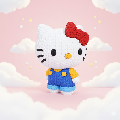 Knitted Cute Cat – Cozy Kawaii Fanart Figur Whale 3D Studio