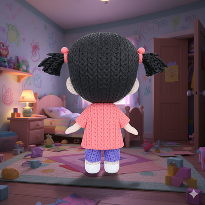 Knitted Little Monster Friend – Cozy Fantasy Fanart Figur Whale 3D Studio