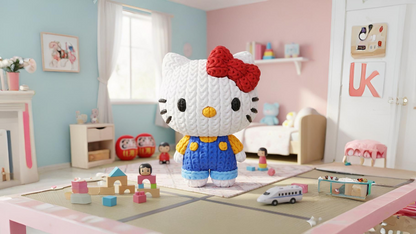 Knitted Cute Cat – Cozy Kawaii Fanart Figur Whale 3D Studio