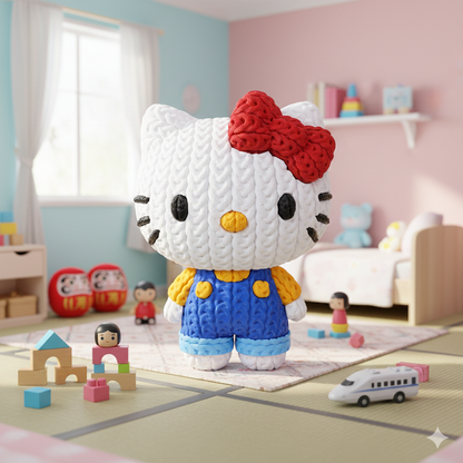 Knitted Cute Cat – Cozy Kawaii Fanart Figur Whale 3D Studio