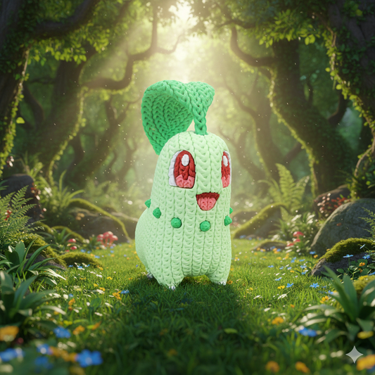 Knitted Leaf Starter Buddy – Sanfter Natur-Charakter im cozy Stricklook Whale 3D Studio