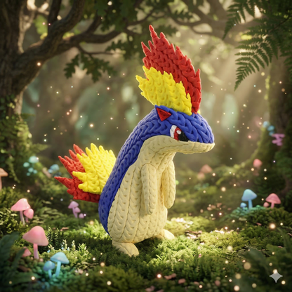 Knitted Fire Creature Evolution – Cozy Sammlerfigur im Stricklook Whale 3D Studio