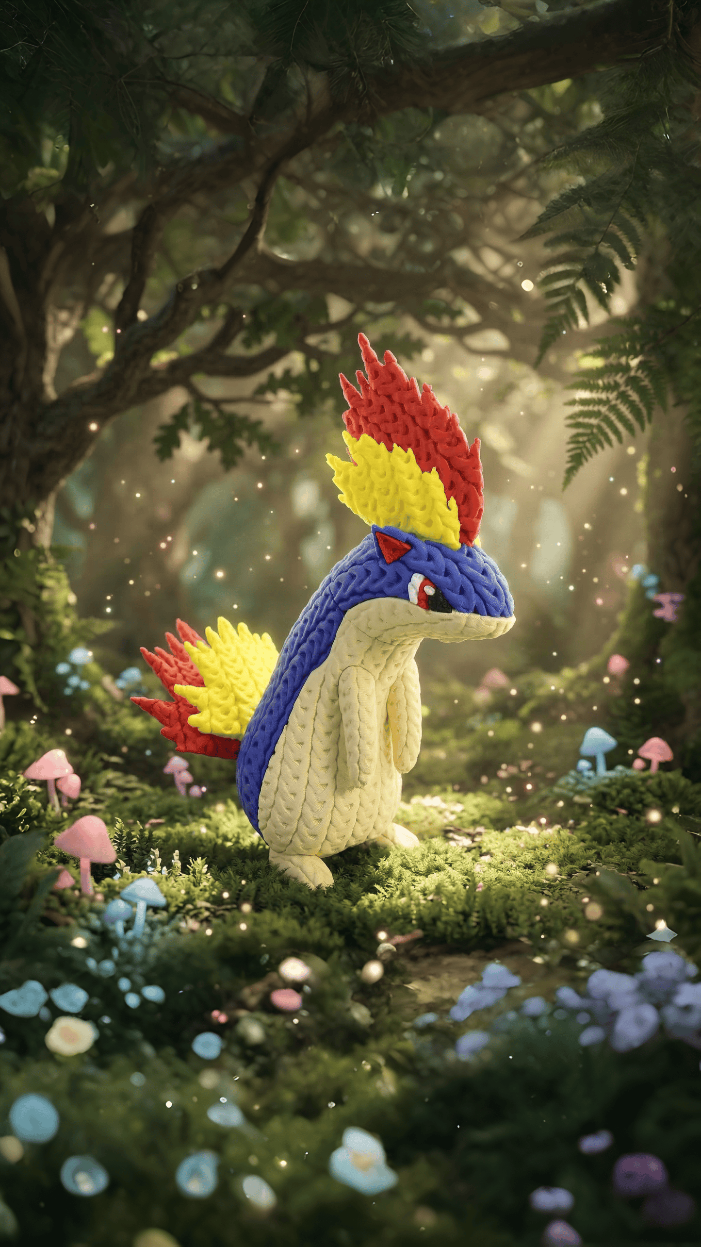Knitted Fire Creature Evolution – Cozy Sammlerfigur im Stricklook Whale 3D Studio