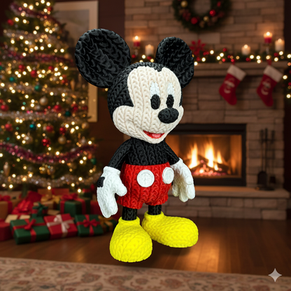 Knitted Classic Cartoon Mouse – Zeitloser Cartoon-Charakter im cozy Stricklook Whale 3D Studio Whale 3D Studio