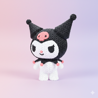 Knitted Mischief Bunny – Frecher Gothic-Charakter im cozy Stricklook Whale 3D Studio