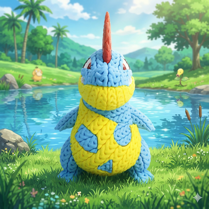 Knitted Water Creature Evolution – Cozy Sammlerfigur im Stricklook Whale 3D Studio
