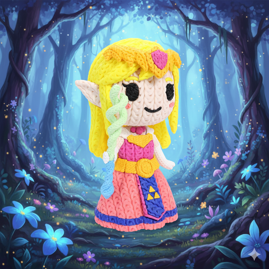 Knitted Royal Forest Princess – Elegante Fantasy-Heldin im cozy Stricklook Whale 3D Studio