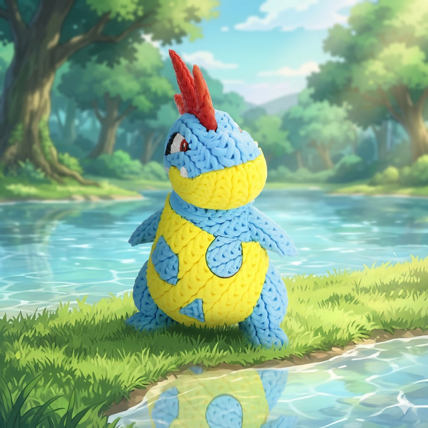 Knitted Water Creature Evolution – Cozy Sammlerfigur im Stricklook Whale 3D Studio