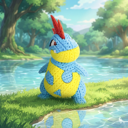 Knitted Water Creature Evolution – Cozy Sammlerfigur im Stricklook Whale 3D Studio