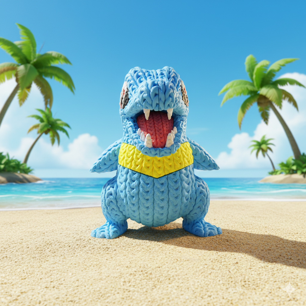 Knitted Water Creature – Cozy Sammlerfigur im Stricklook Whale 3D Studio