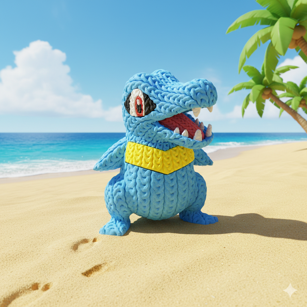 Knitted Water Creature – Cozy Sammlerfigur im Stricklook Whale 3D Studio