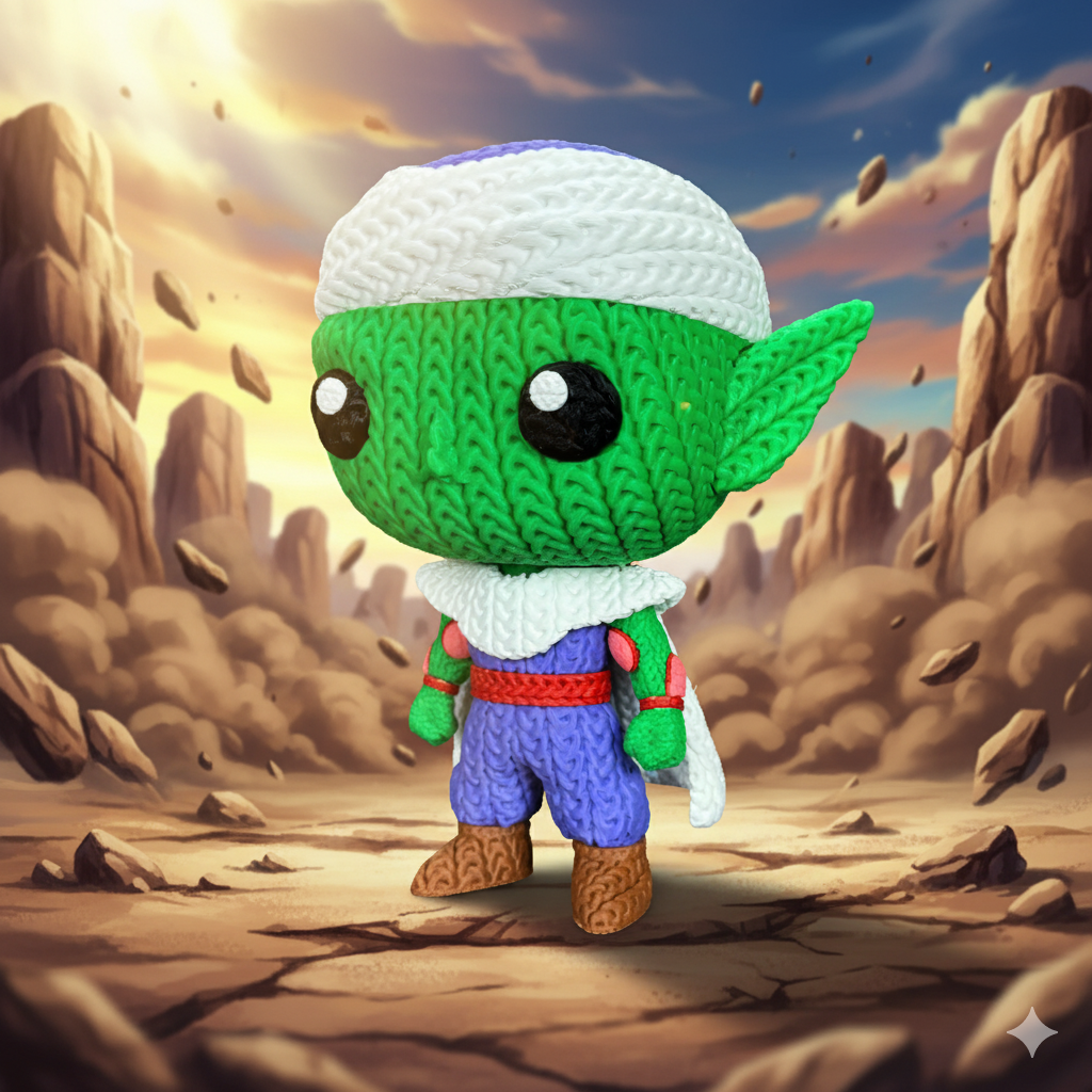 Knitted Mystic Warrior – Cozy Anime Fanart Figur Whale 3D Studio