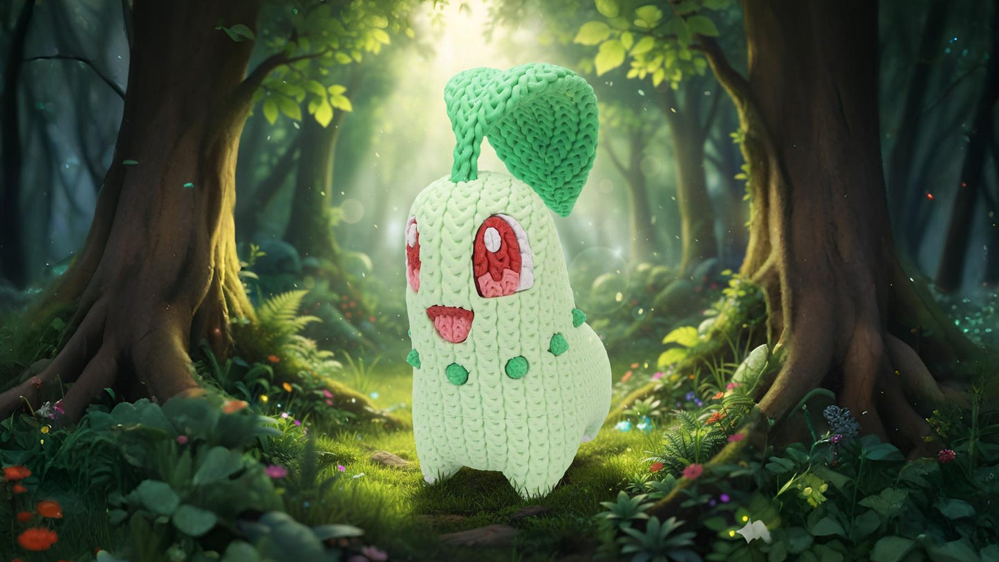 Knitted Leaf Starter Buddy – Sanfter Natur-Charakter im cozy Stricklook Whale 3D Studio
