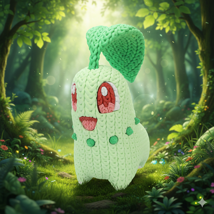Knitted Leaf Starter Buddy – Sanfter Natur-Charakter im cozy Stricklook Whale 3D Studio