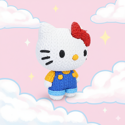 Knitted Cute Cat – Cozy Kawaii Fanart Figur Whale 3D Studio