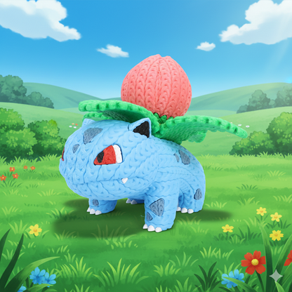 Knitted Plant Guardian – Naturverbundener Game-Charakter im cozy Stricklook Whale 3D Studio