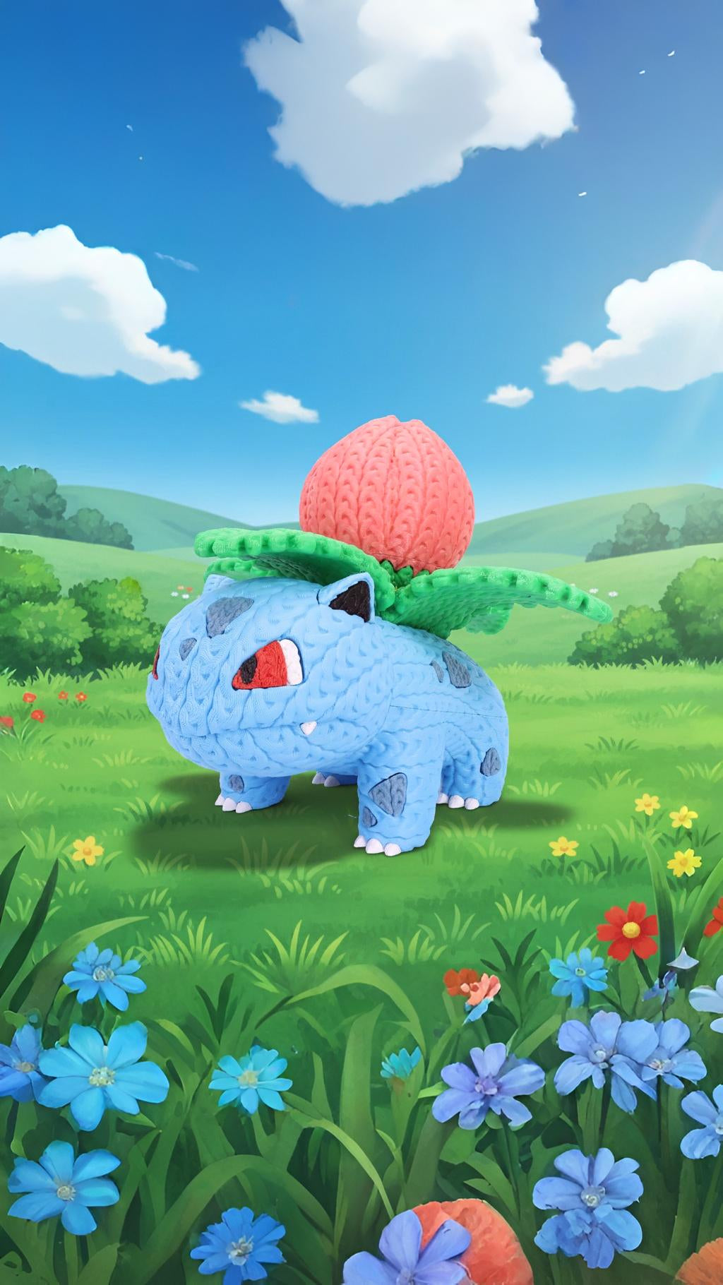 Knitted Plant Guardian – Naturverbundener Game-Charakter im cozy Stricklook Whale 3D Studio