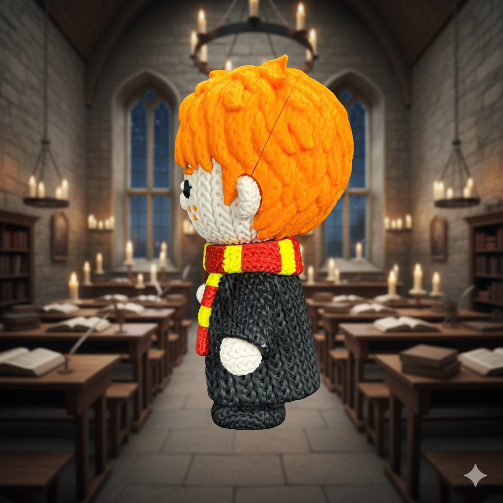 Knitted Wizard Sidekick – Cozy Fantasy Fanart Figur Whale 3D Studio