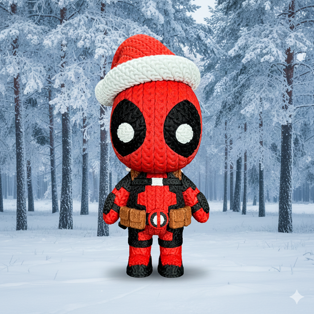 Knitted Red Merc Duo – Cozy Antihero Fanart & Christmas Edition Whale 3D Studio