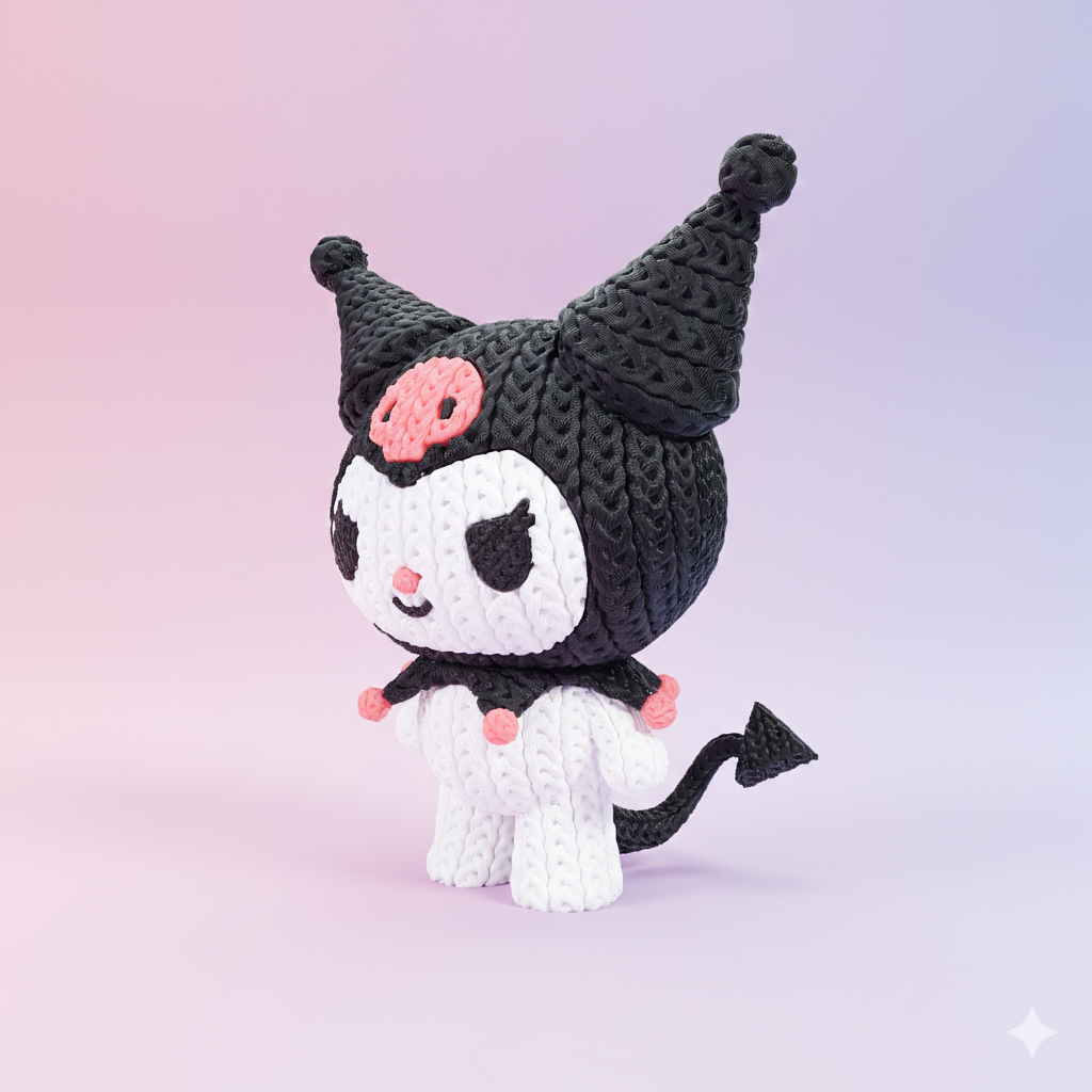 Knitted Mischief Bunny – Frecher Gothic-Charakter im cozy Stricklook Whale 3D Studio