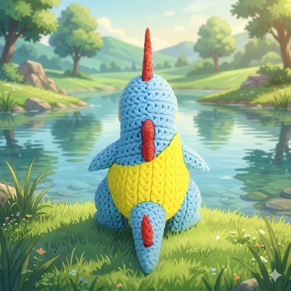 Knitted Water Creature Evolution – Cozy Sammlerfigur im Stricklook Whale 3D Studio