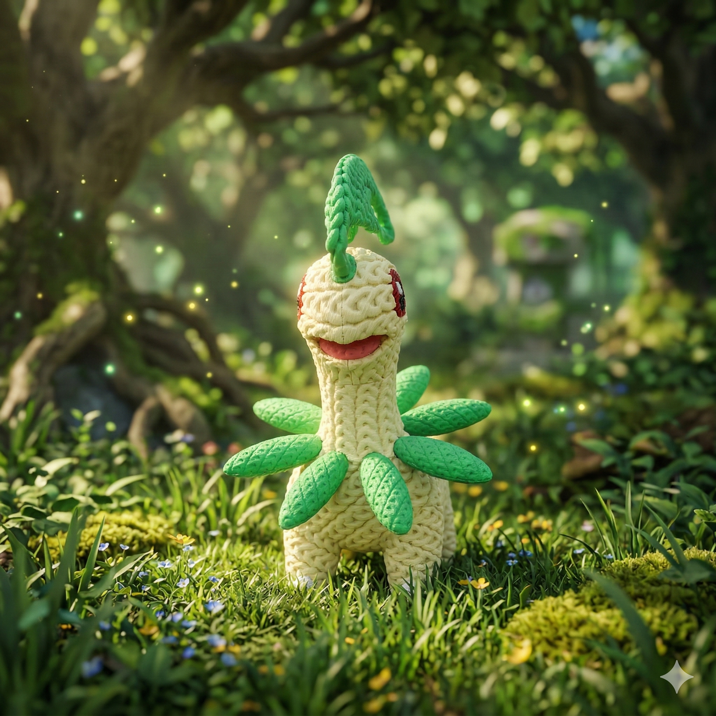 Knitted Leaf Creature – Cozy Sammlerfigur im Stricklook Whale 3D Studio